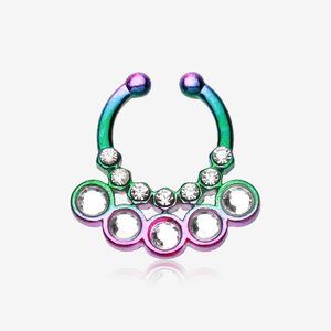 Colorline Aureole Gemina Sparkle Fake Septum Clip-On Ring